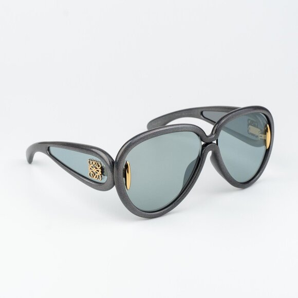 Loewe X PAULA'S IBIZA Women Sunglasses Grey Blue Mirror Pilot LW40132I 05X - Picture 3 of 9